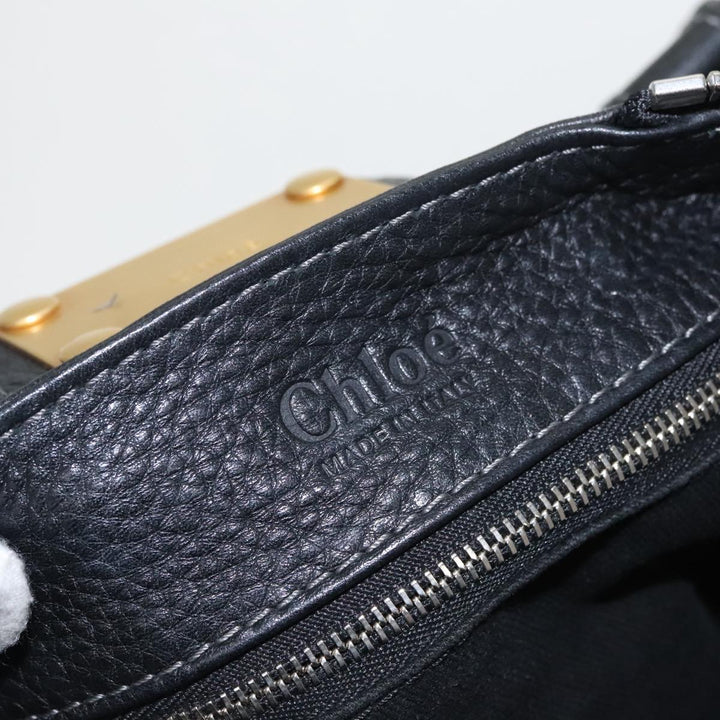 Chloe Paddington Hand Bag Leather Black Gold am7073