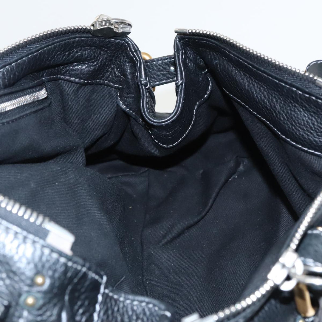 Chloe Paddington Hand Bag Leather Black Gold am7073