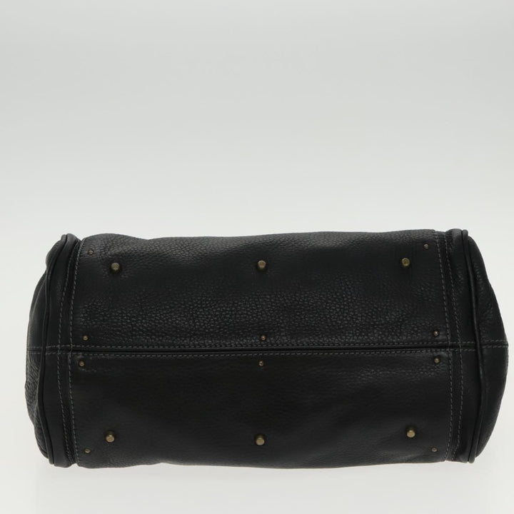 Chloe Paddington Hand Bag Leather Black Gold am7073