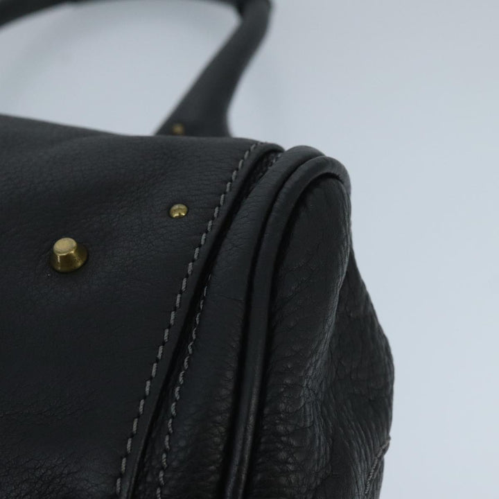 Chloe Paddington Hand Bag Leather Black Gold am7074