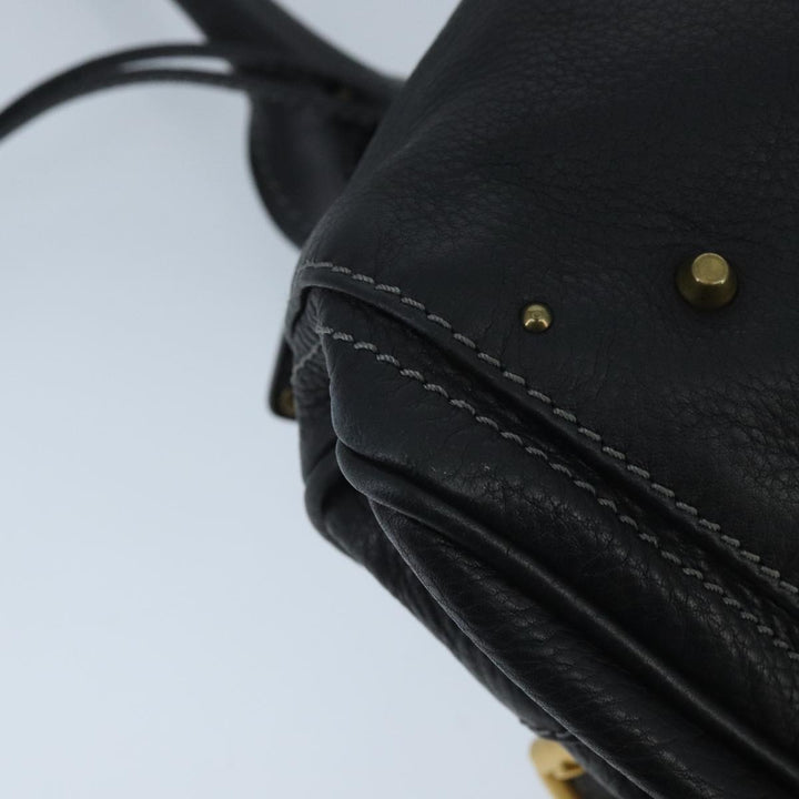 Chloe Paddington Hand Bag Leather Black Gold am7074