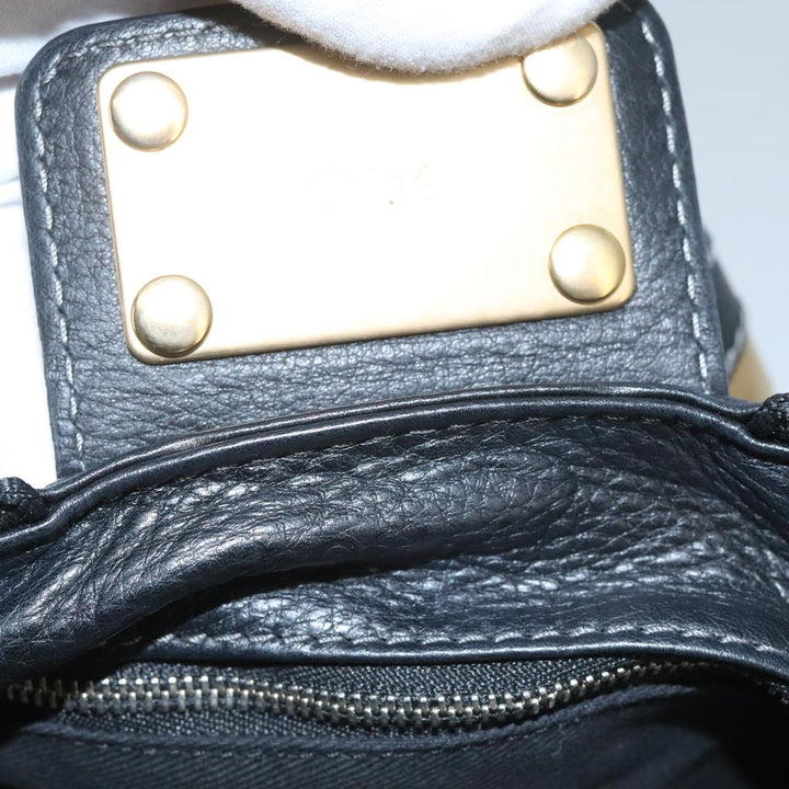 Chloe Paddington Hand Bag Leather Black Gold am7074