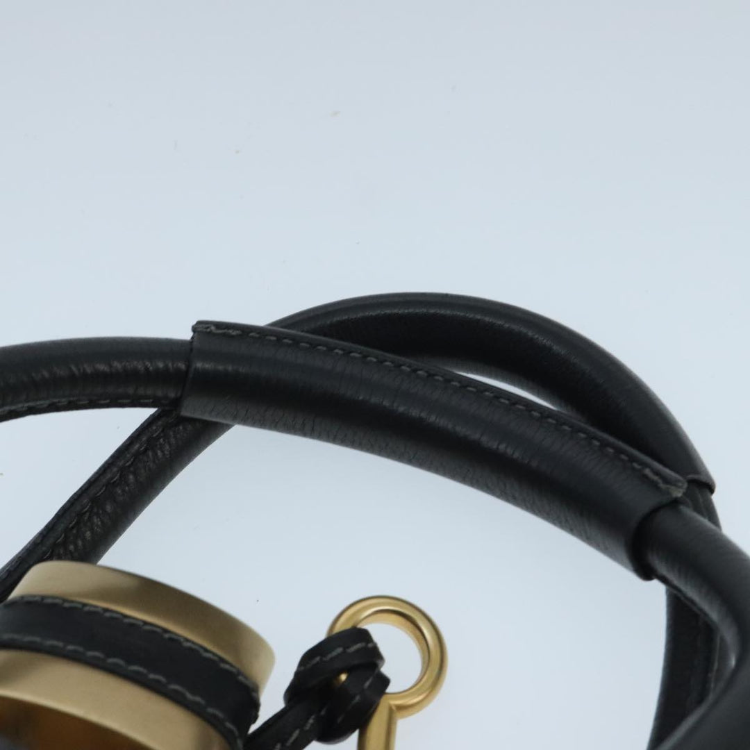 Chloe Paddington Hand Bag Leather Black Gold am7074