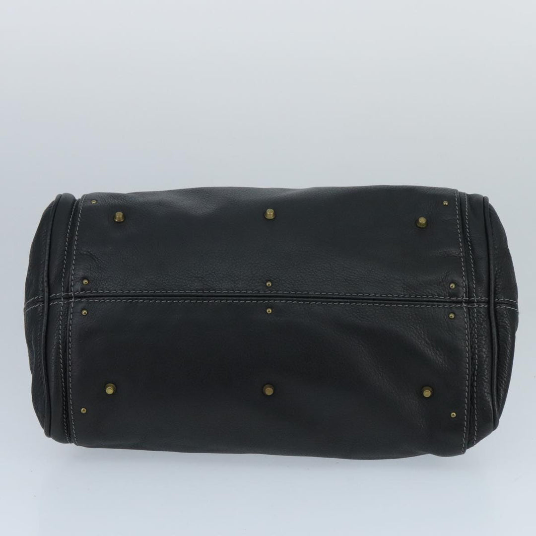 Chloe Paddington Hand Bag Leather Black Gold am7074
