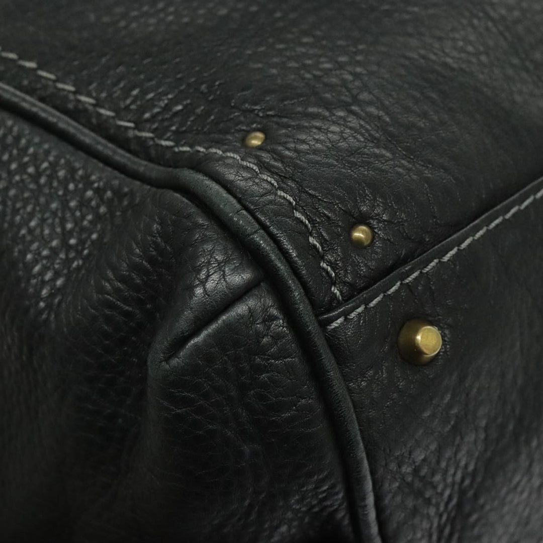 Chloe Paddington Shoulder Bag Leather Black Gold am7075