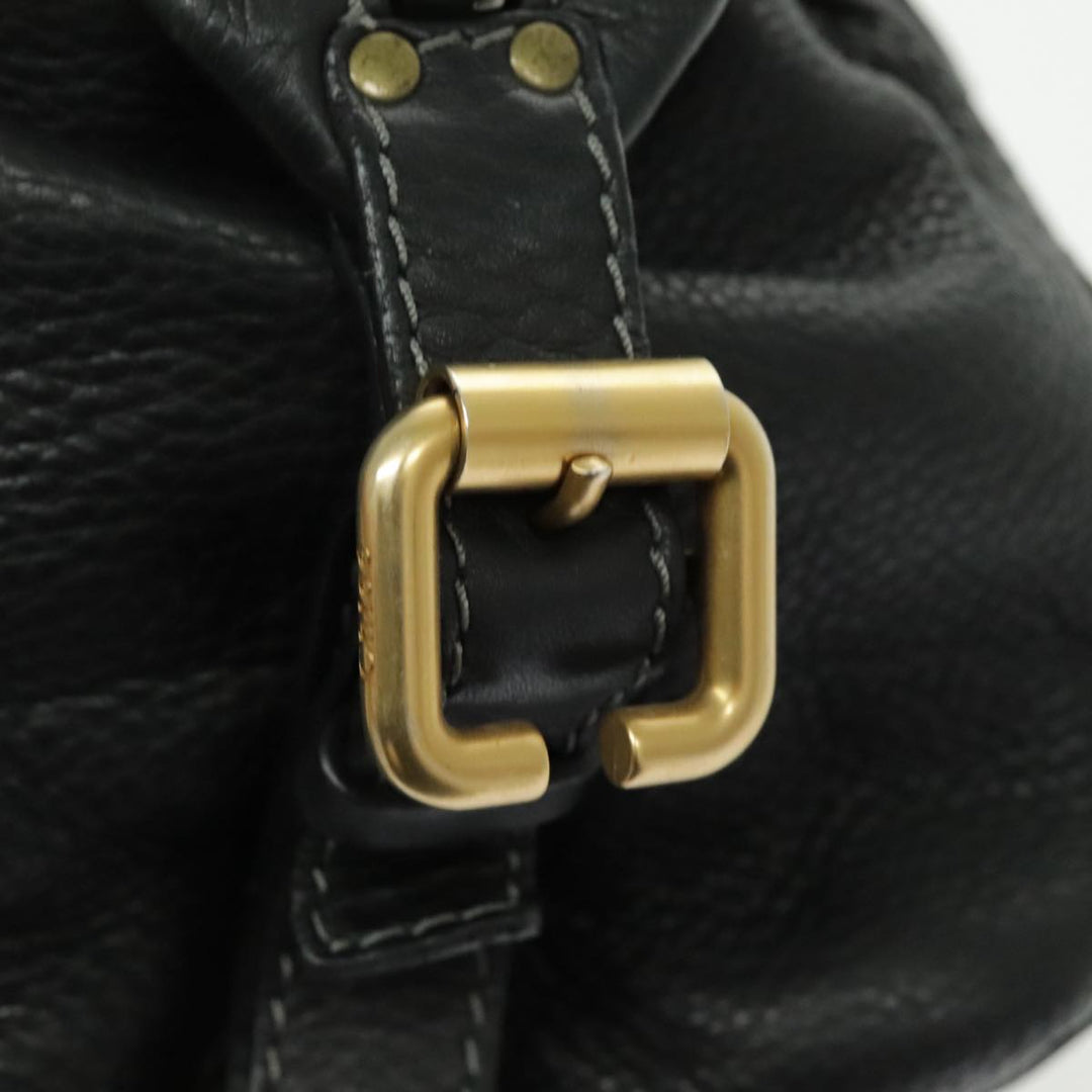 Chloe Paddington Shoulder Bag Leather Black Gold am7075