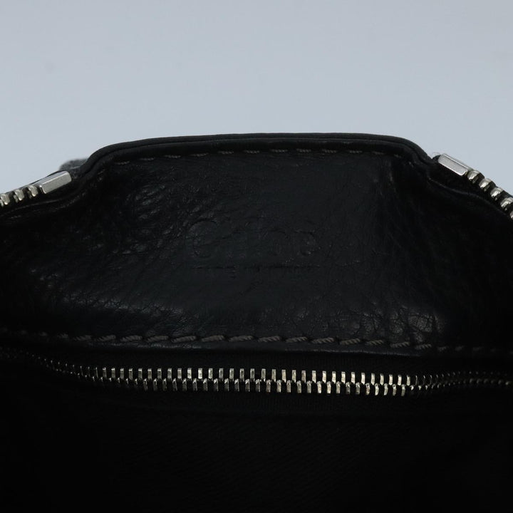 Chloe Paddington Hand Bag Leather Black Gold Silver am7076
