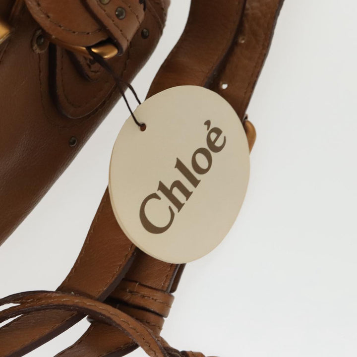 Chloe Paddington Hand Bag Leather 2way Brown Gold Silver am7080