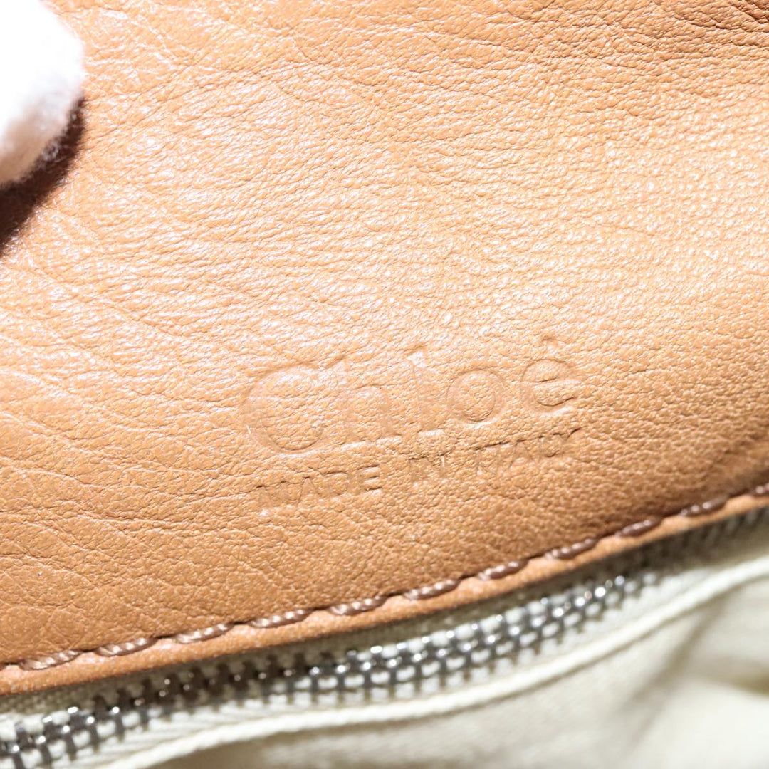 Chloe Paddington Hand Bag Leather 2way Brown Gold Silver am7080