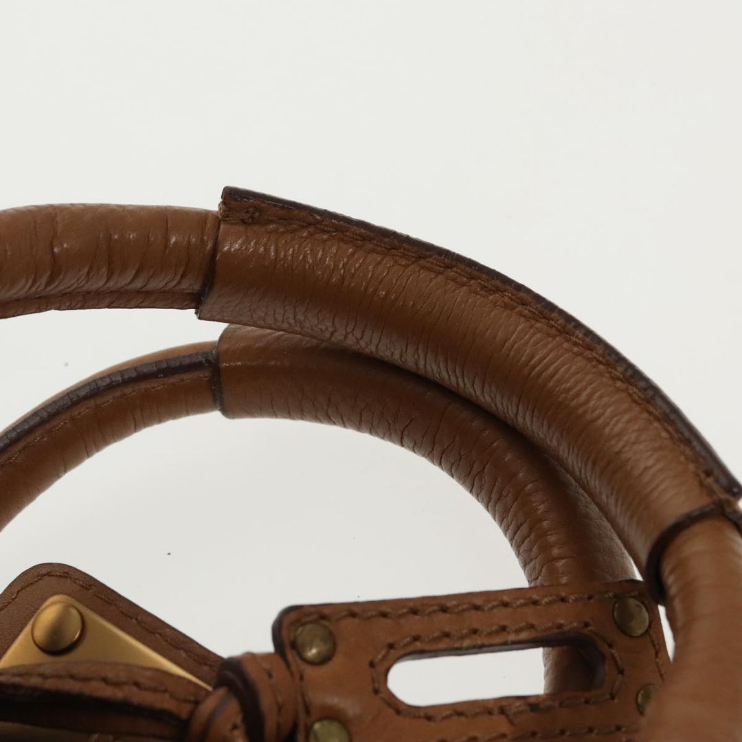 Chloe Paddington Hand Bag Leather 2way Brown Gold Silver am7080
