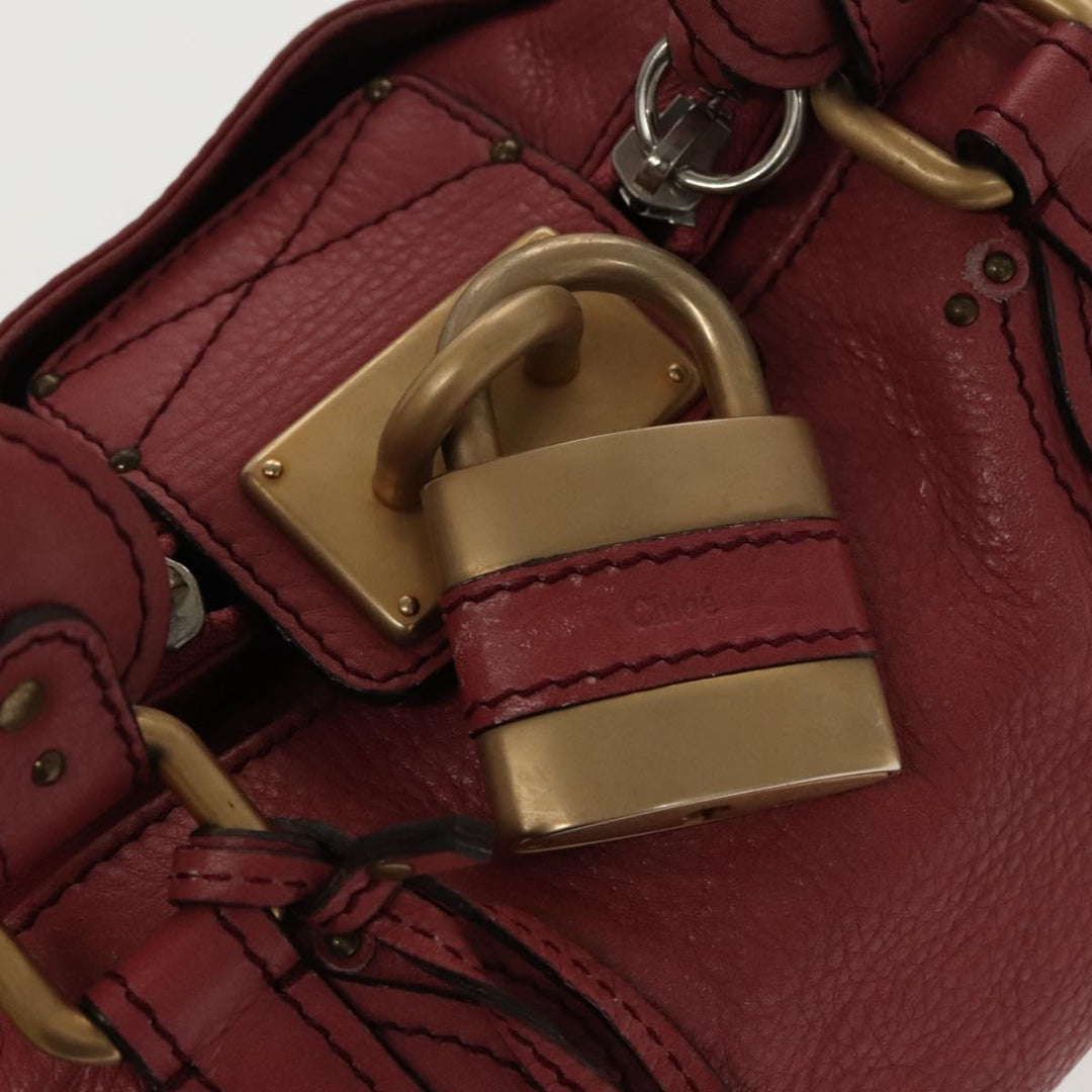 Chloe Paddington Hand Bag Leather Pink Gold am7082