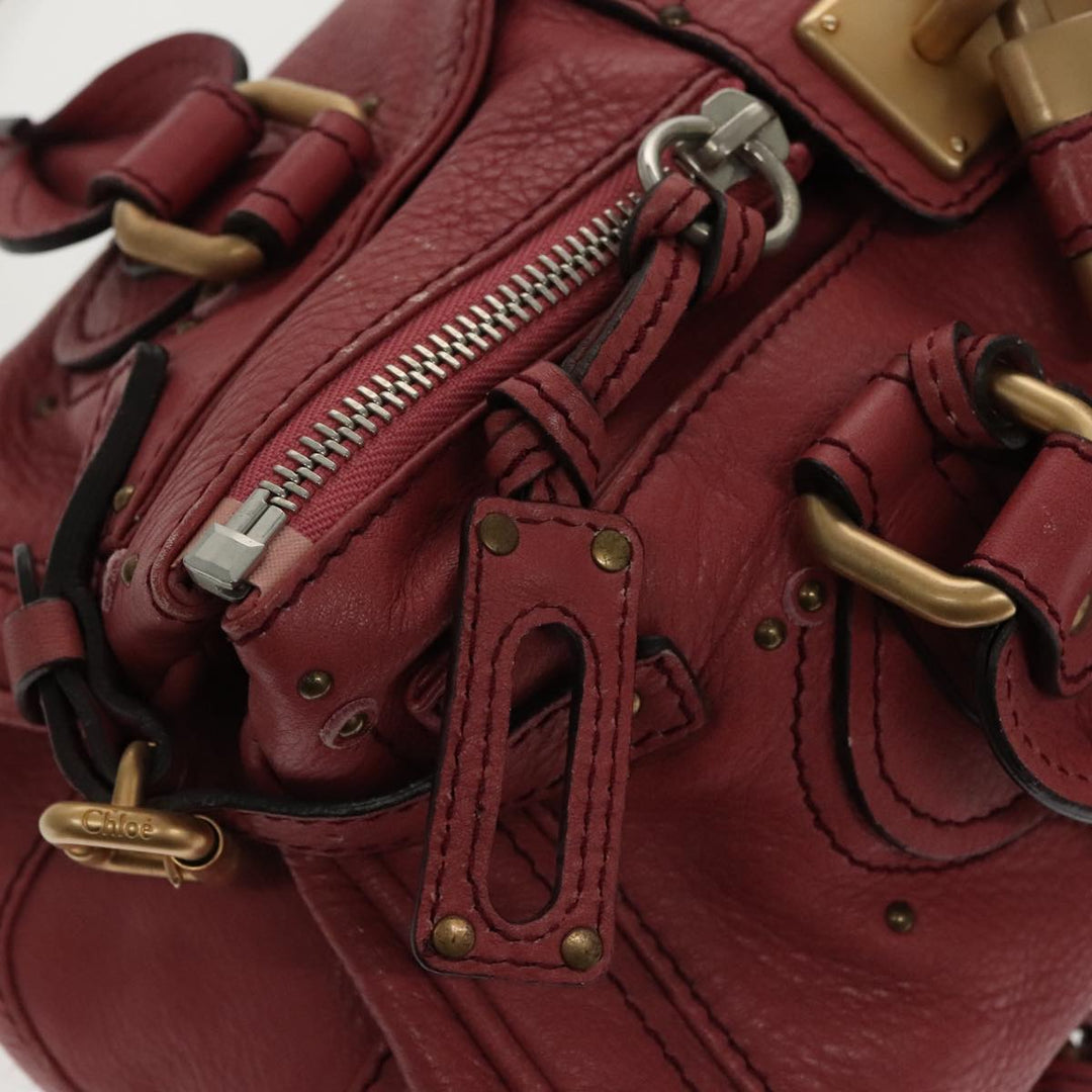 Chloe Paddington Hand Bag Leather Pink Gold am7082