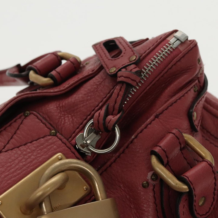 Chloe Paddington Hand Bag Leather Pink Gold am7082