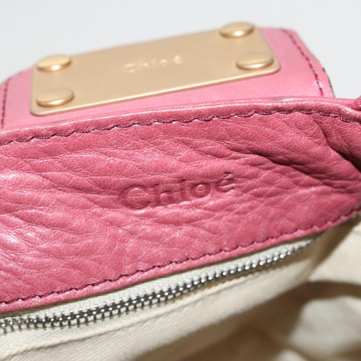 Chloe Paddington Hand Bag Leather Pink Gold am7082