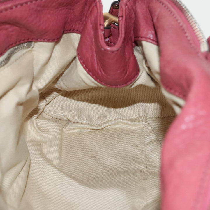 Chloe Paddington Hand Bag Leather Pink Gold am7082