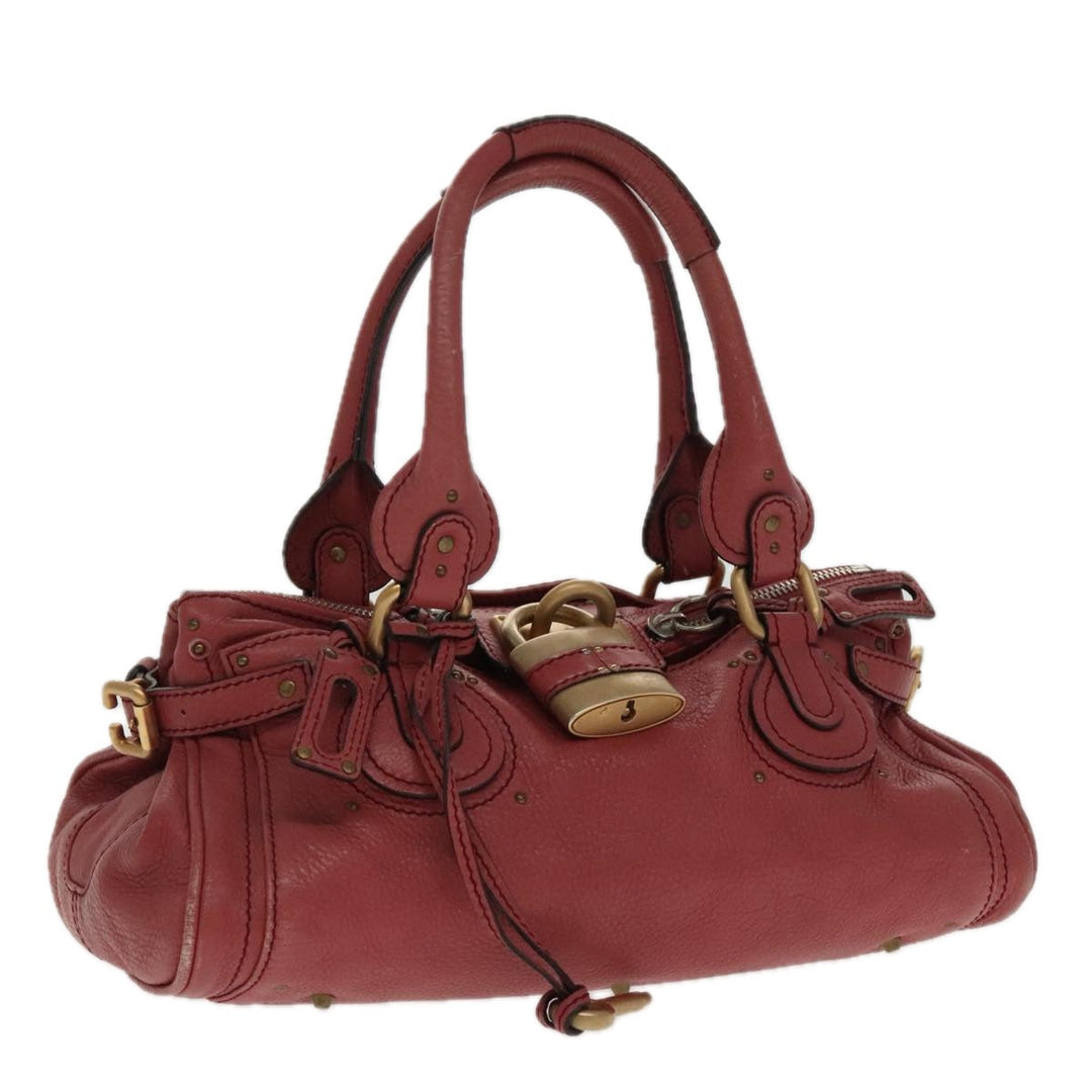 Chloe Paddington Hand Bag Leather Pink Gold am7082