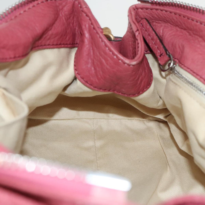 Chloe Paddington Hand Bag Leather Pink Gold am7082
