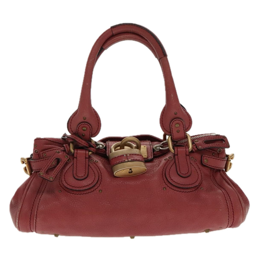 Chloe Paddington Hand Bag Leather Pink Gold am7082