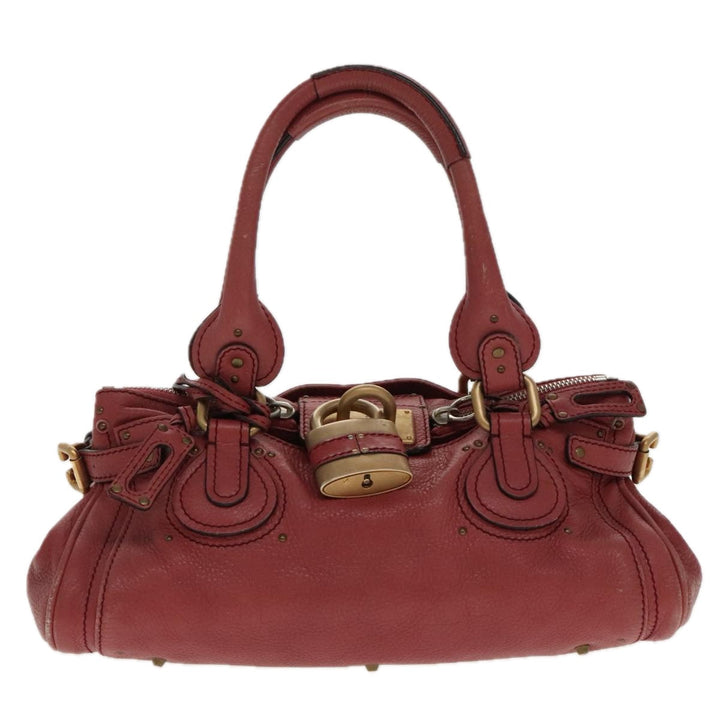 Chloe Paddington Hand Bag Leather Pink Gold am7082