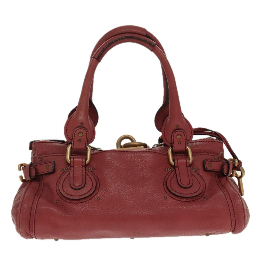 Chloe Paddington Hand Bag Leather Pink Gold am7082