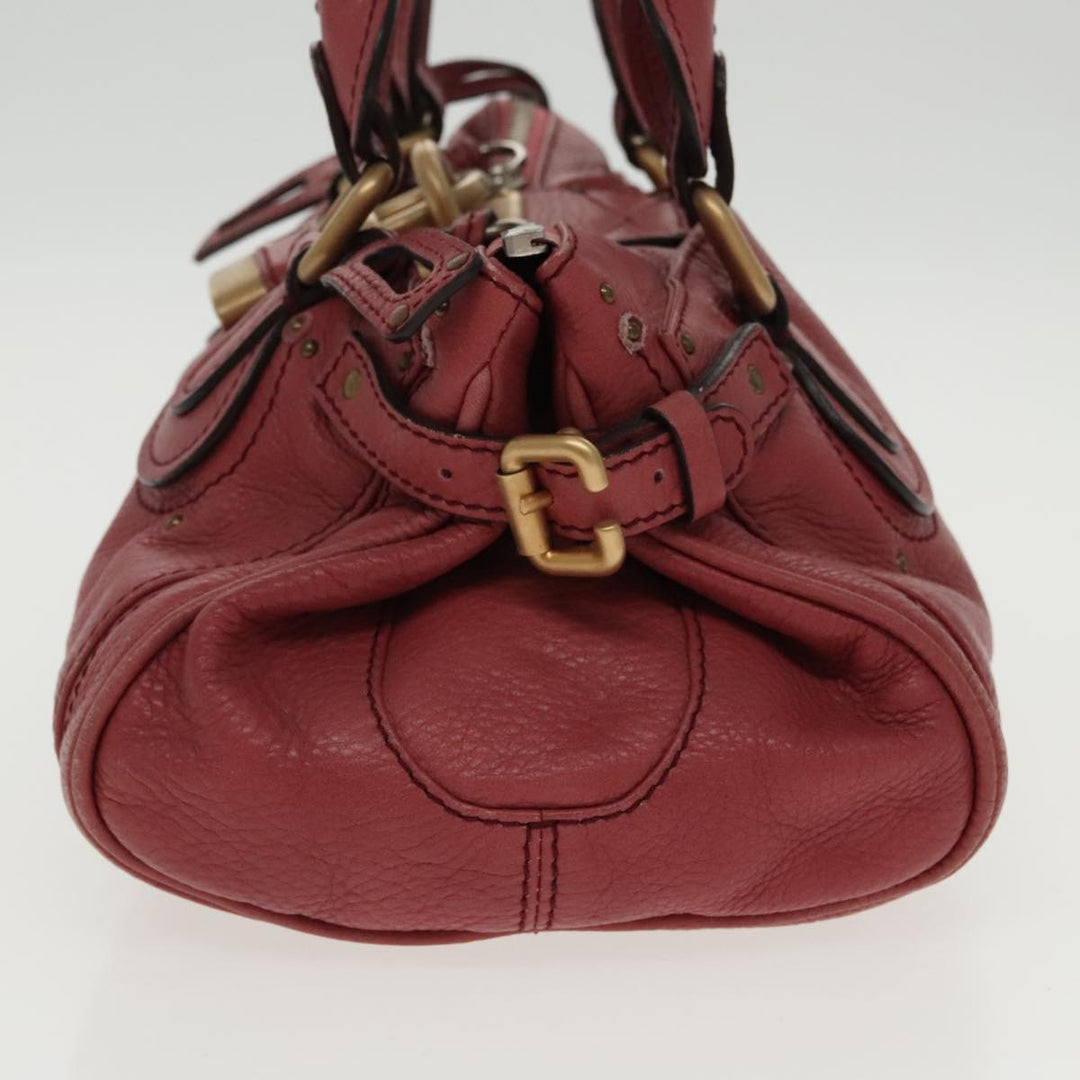 Chloe Paddington Hand Bag Leather Pink Gold am7082
