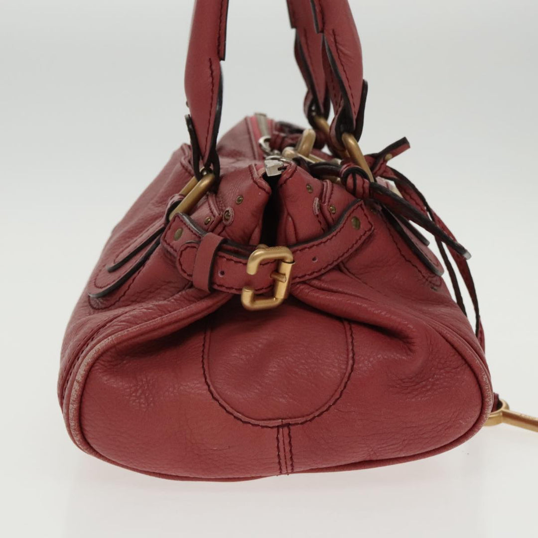 Chloe Paddington Hand Bag Leather Pink Gold am7082