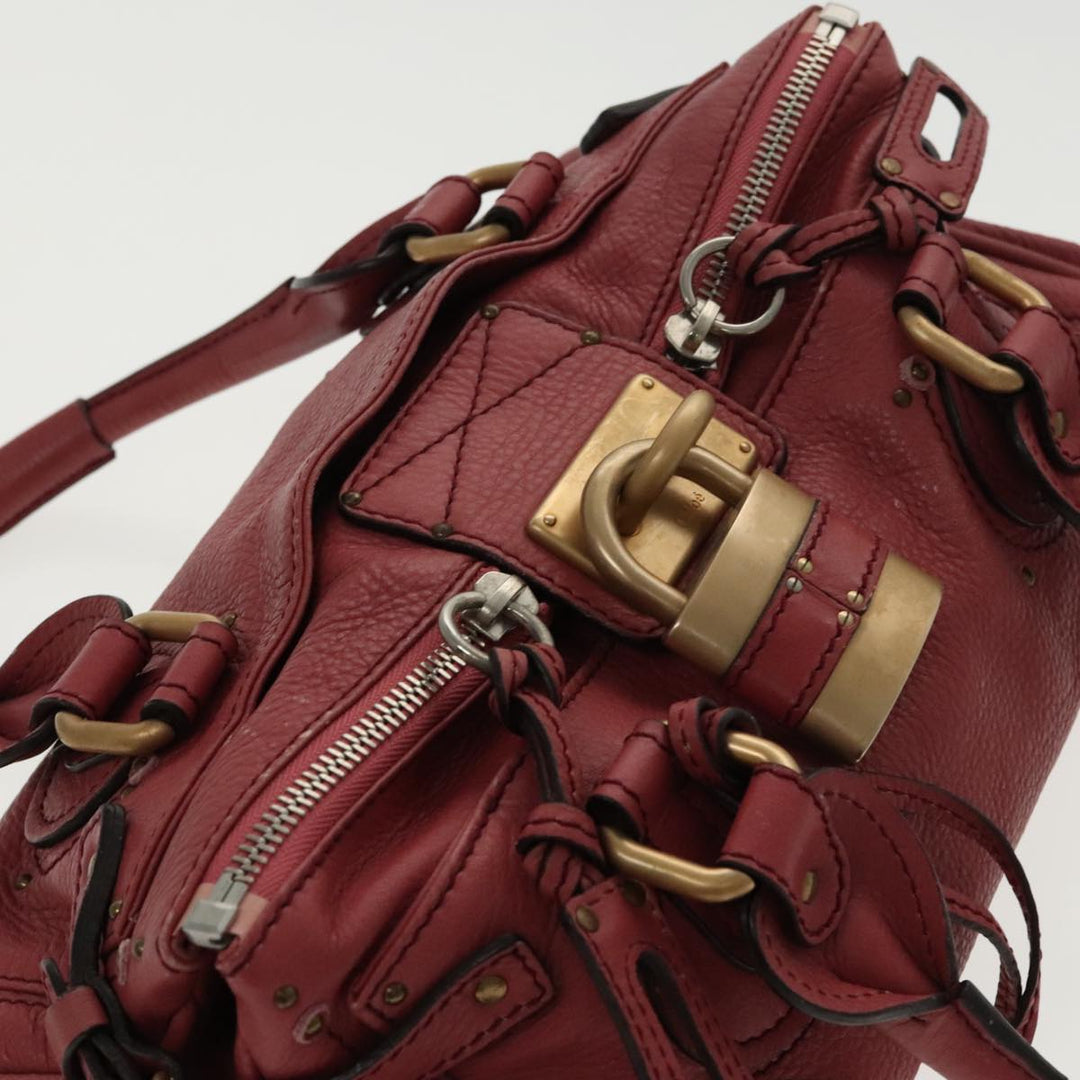 Chloe Paddington Hand Bag Leather Pink Gold am7082