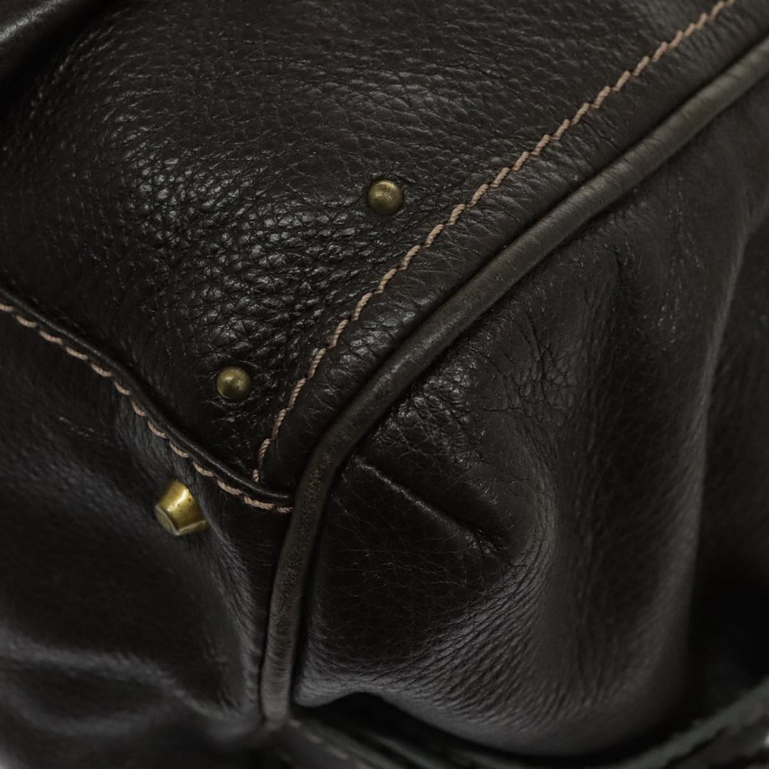 Chloe Paddington Shoulder Bag Leather Brown Gold am7085
