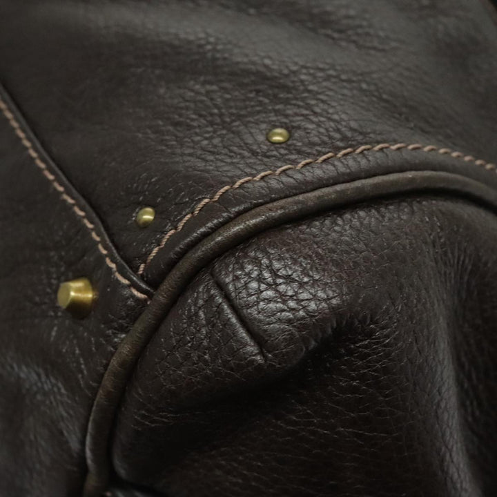Chloe Paddington Shoulder Bag Leather Brown Gold am7085