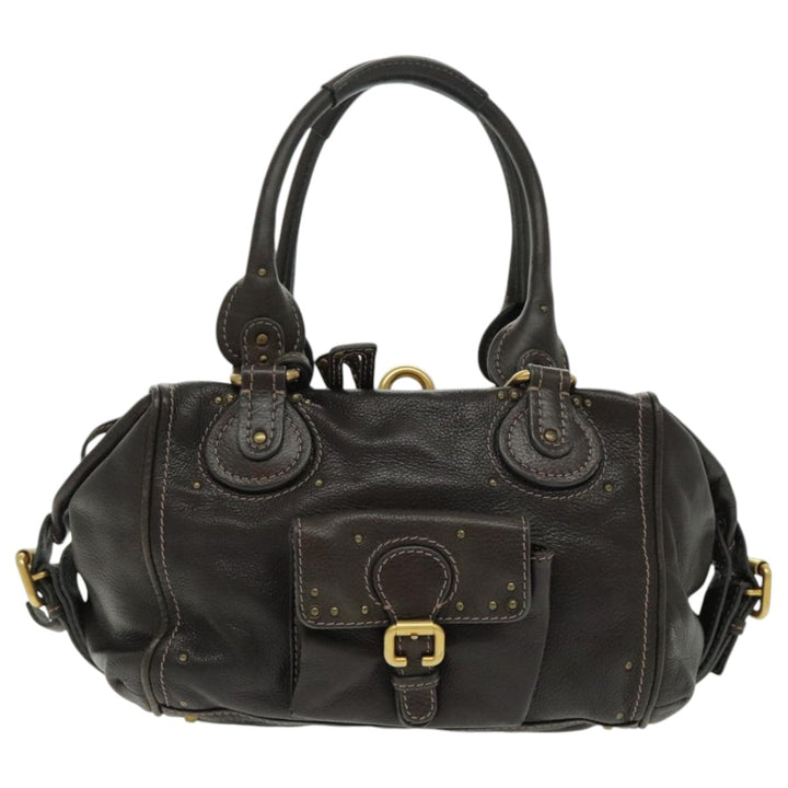 Chloe Paddington Shoulder Bag Leather Brown Gold am7085