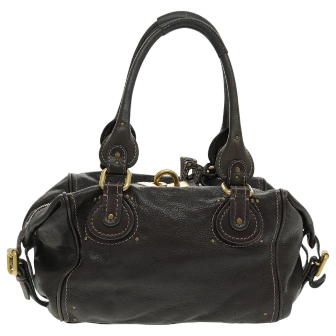 Chloe Paddington Shoulder Bag Leather Brown Gold am7085