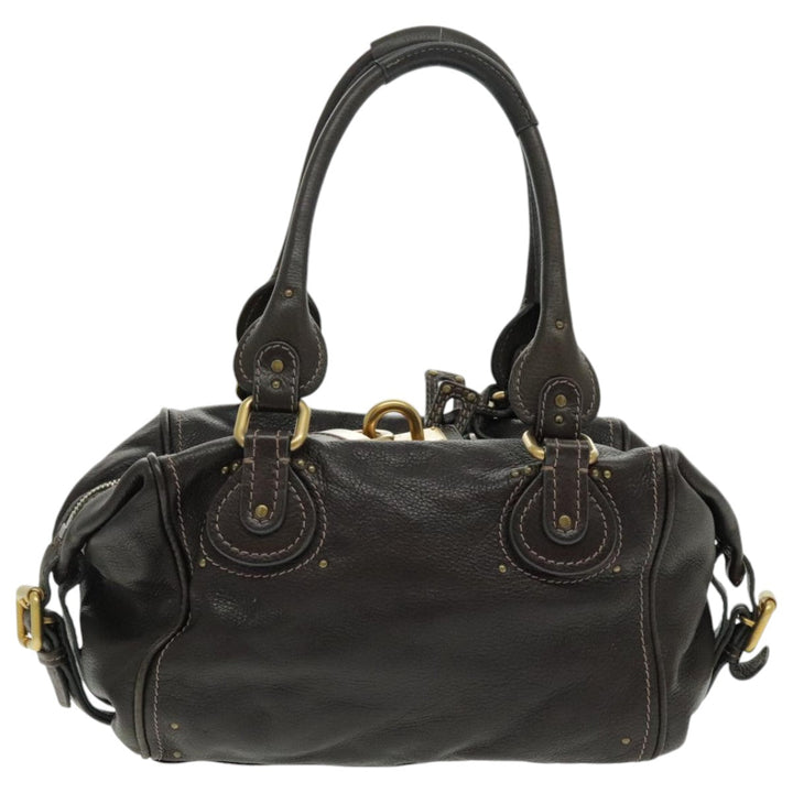Chloe Paddington Shoulder Bag Leather Brown Gold am7085
