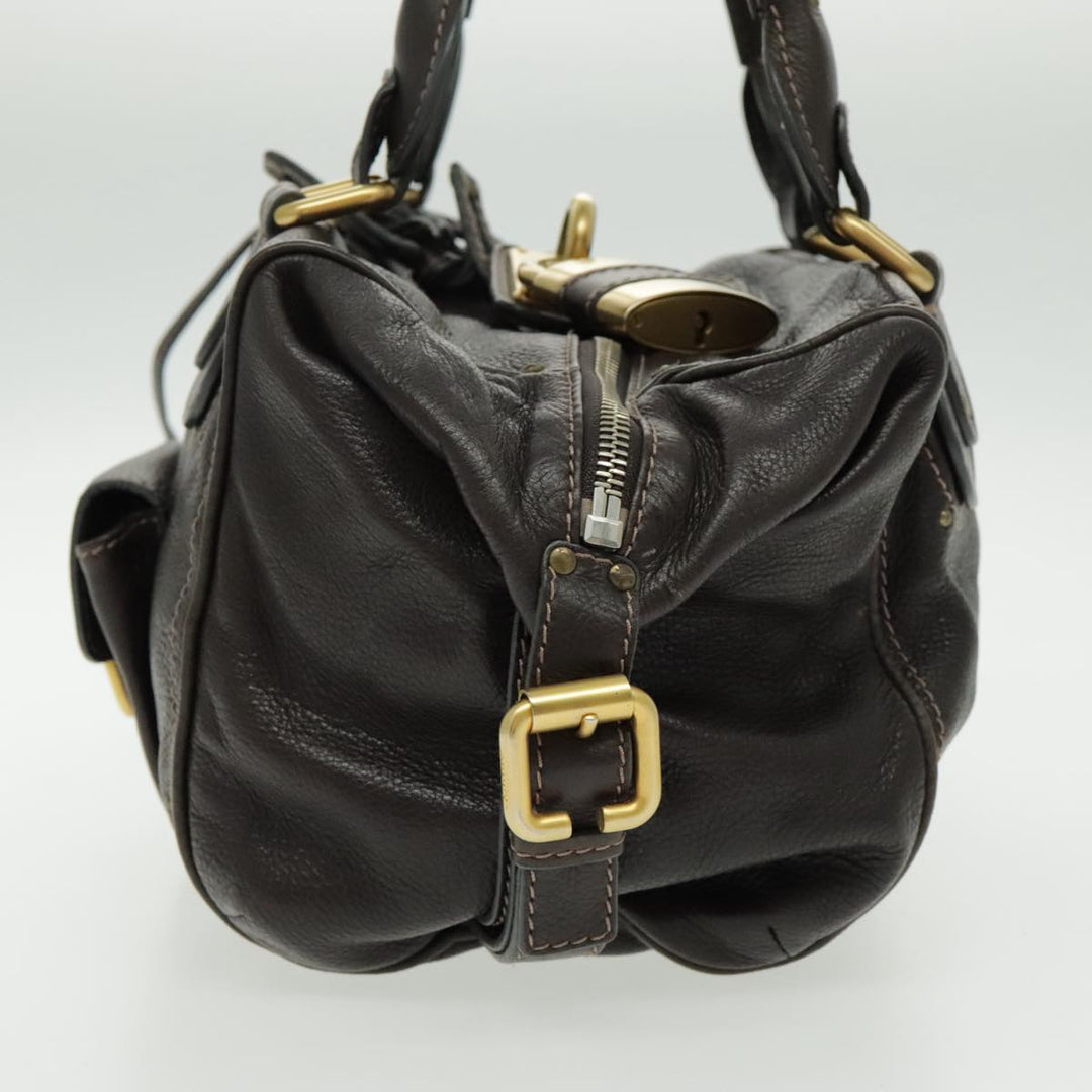 Chloe Paddington Shoulder Bag Leather Brown Gold am7085