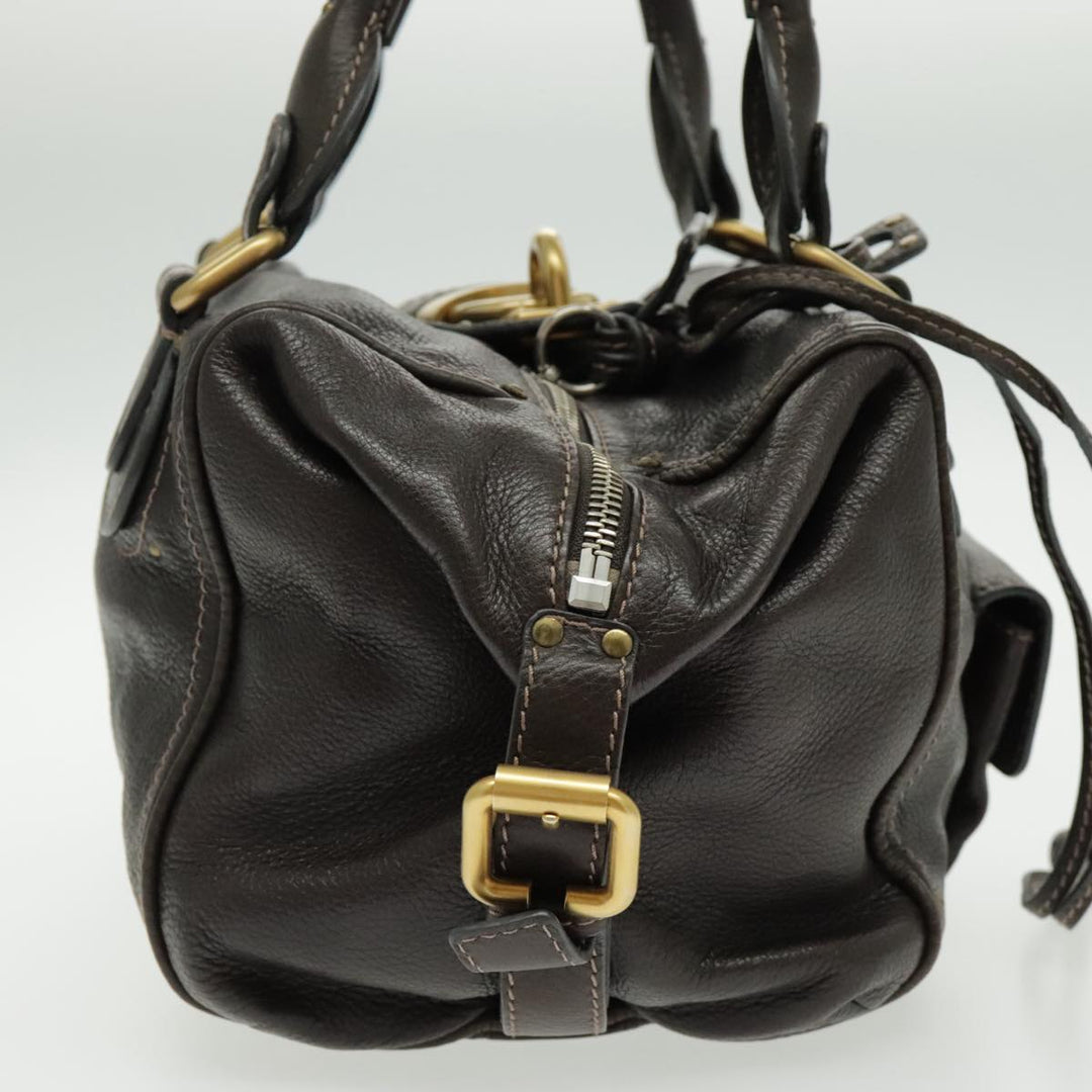 Chloe Paddington Shoulder Bag Leather Brown Gold am7085