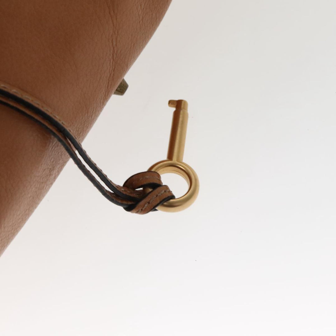 Chloe Paddington Hand Bag Leather Brown Gold Silver am7086