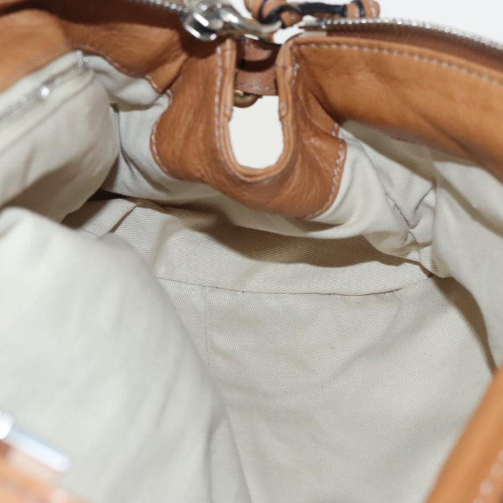Chloe Paddington Hand Bag Leather Brown Gold Silver am7086