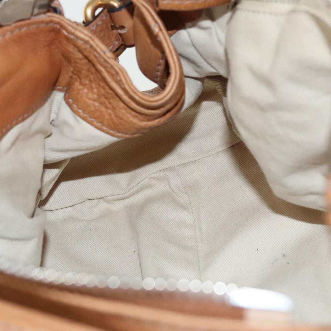 Chloe Paddington Hand Bag Leather Brown Gold Silver am7086