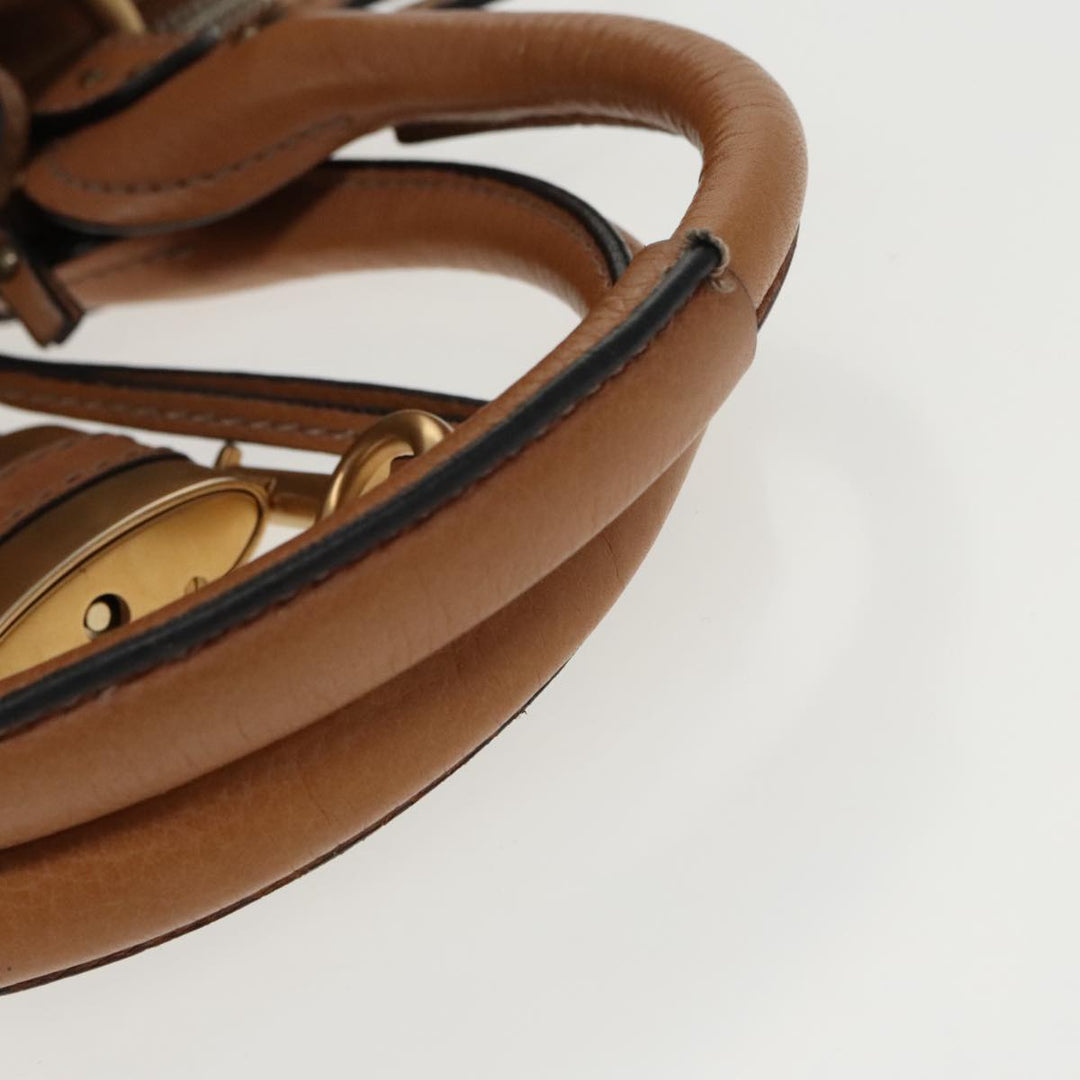 Chloe Paddington Hand Bag Leather Brown Gold Silver am7086