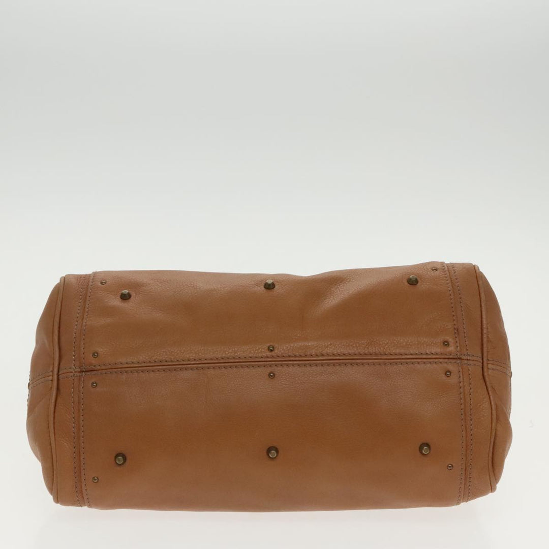 Chloe Paddington Hand Bag Leather Brown Gold Silver am7086