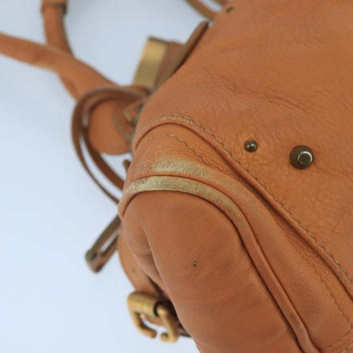 Chloe Paddington Hand Bag Leather Brown Gold Silver am7142