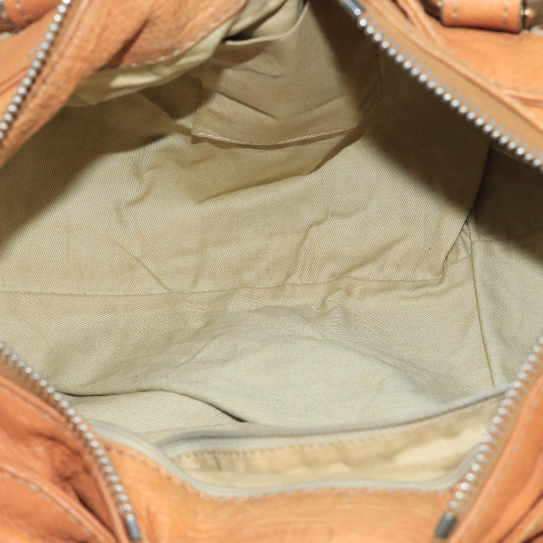 Chloe Paddington Hand Bag Leather Brown Gold Silver am7142