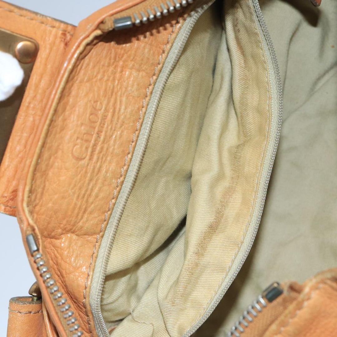 Chloe Paddington Hand Bag Leather Brown Gold Silver am7142