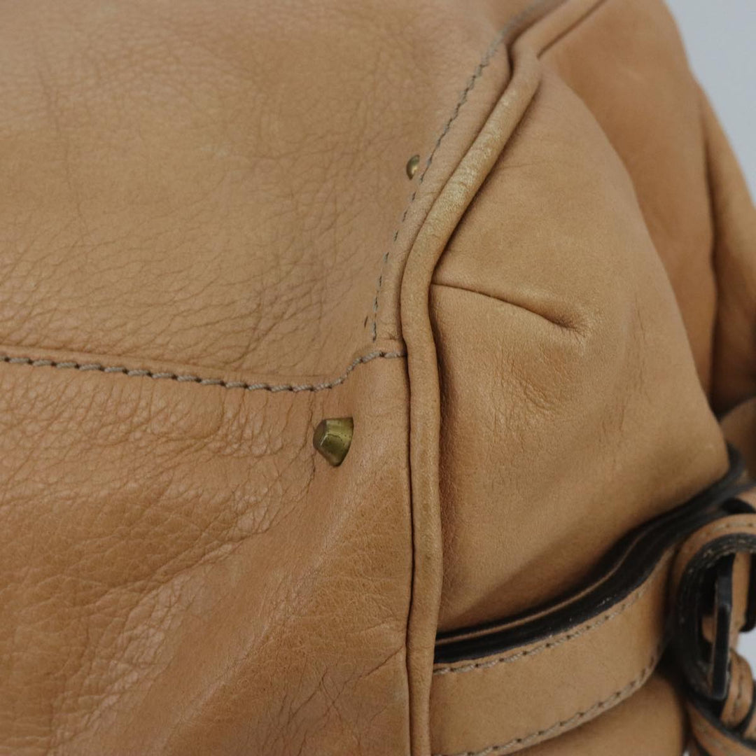 Chloe Paddington Hand Bag Leather Brown Gold Silver am7146