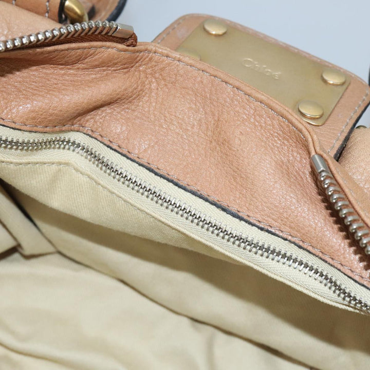 Chloe Paddington Hand Bag Leather Brown Gold Silver am7146