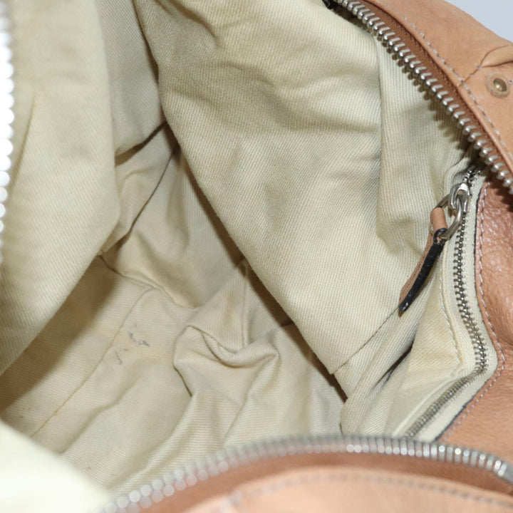Chloe Paddington Hand Bag Leather Brown Gold Silver am7146