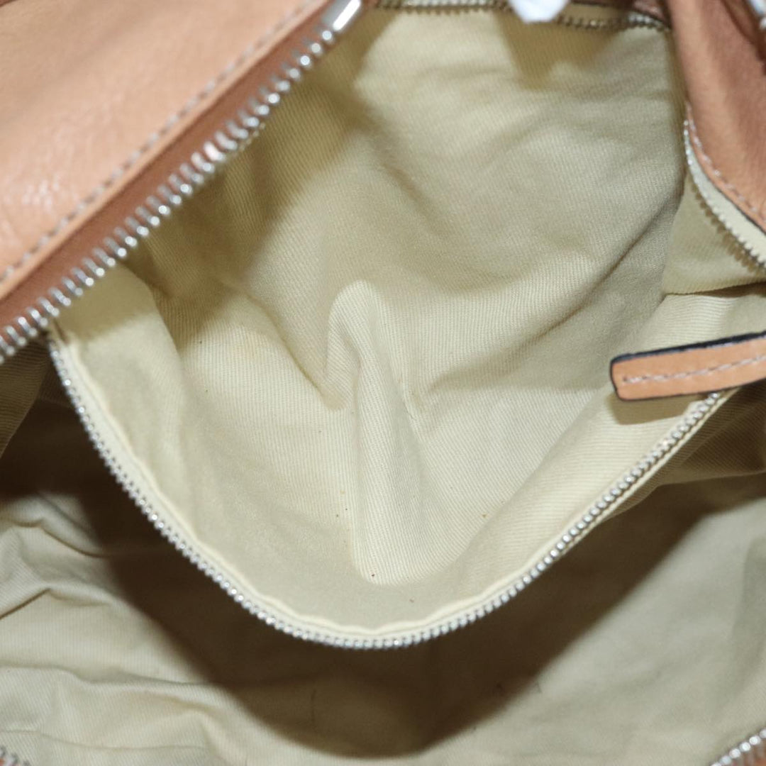 Chloe Paddington Hand Bag Leather Brown Gold Silver am7146