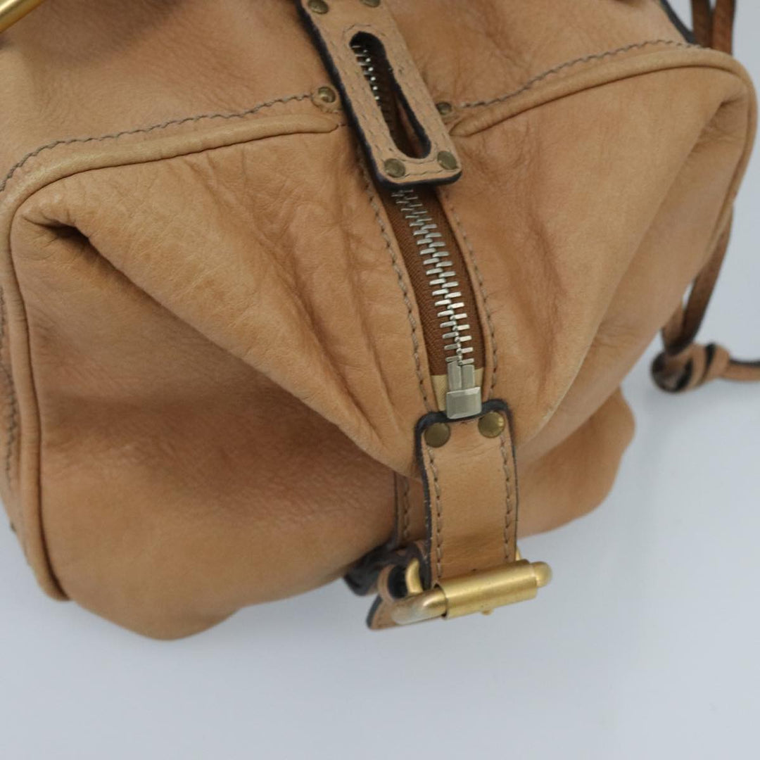 Chloe Paddington Hand Bag Leather Brown Gold Silver am7146