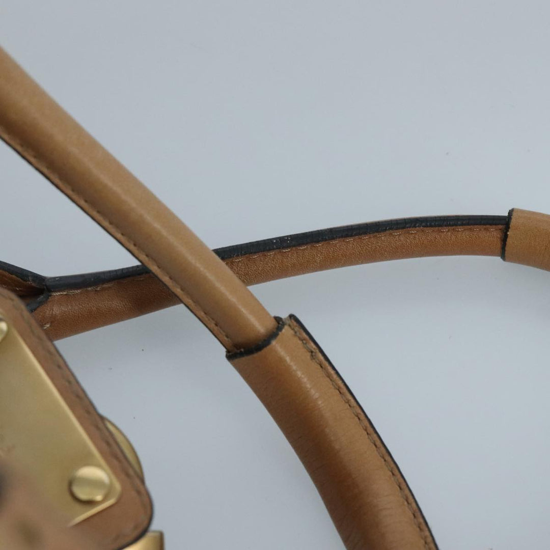 Chloe Paddington Hand Bag Leather Brown Gold Silver am7146