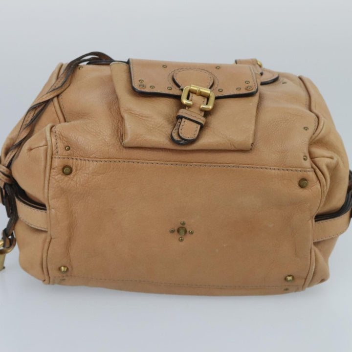Chloe Paddington Hand Bag Leather Brown Gold Silver am7146