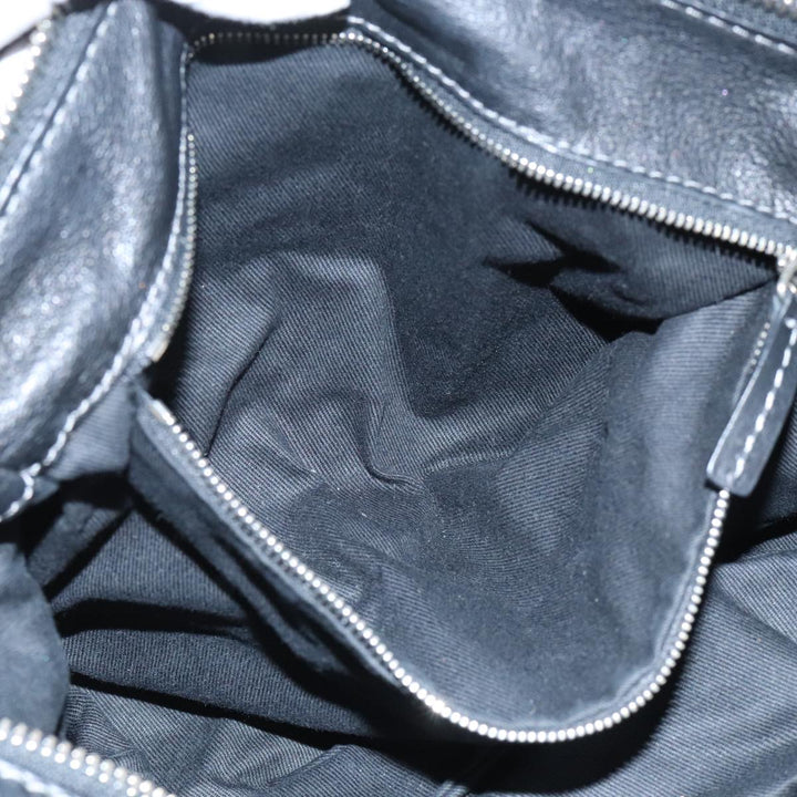 Chloe Paddington Hand Bag Leather Black Gold Silver am7153